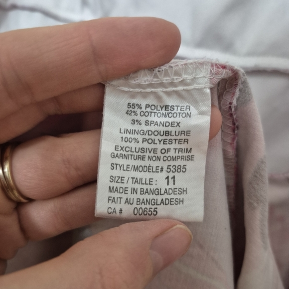 Reitmans Women’s Pink Cocktail Wedding Strapless Floral Sweetheart Dress Size 11 - Picture 6 of 6